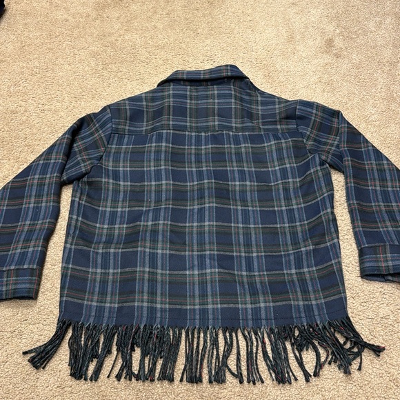 Zara women flannel overshirt with fringe. Size XS - Picture 6 of 6